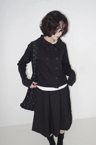 Double high-neck cardigan