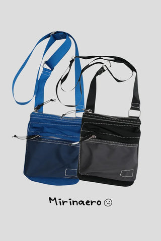 Two-tone stitch shoulder bag