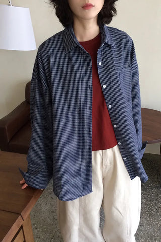 Loose-fit check shirt
