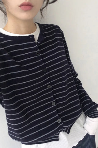 Round knit cardigan