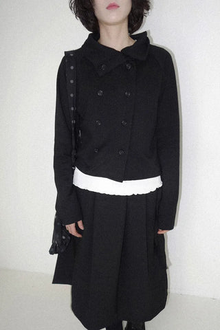 Double high-neck cardigan