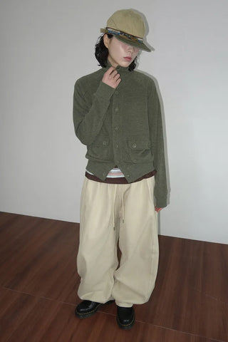 High-neck cardigan