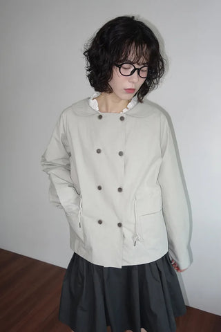 Collared double-breasted military jacket