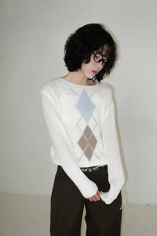 Argyle crochet knit