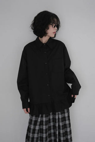 Oversized ruffle shirt