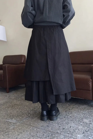 Asymmetrical flared skirt