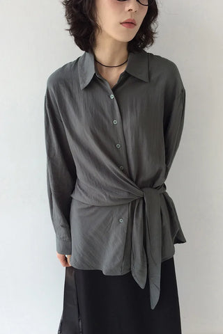 Asymmetrical wrap blouse