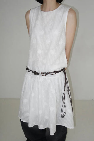 Flower embroidered midi dress