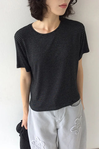Striped short-sleeved T-shirt