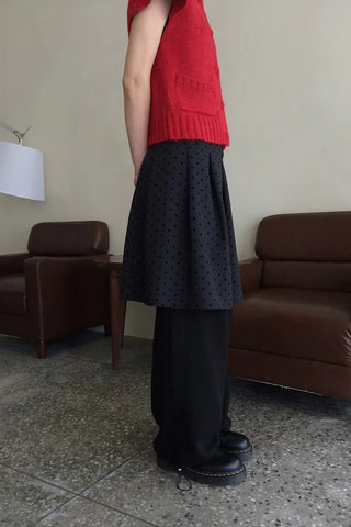 Dot Wrap Wide Pants Set