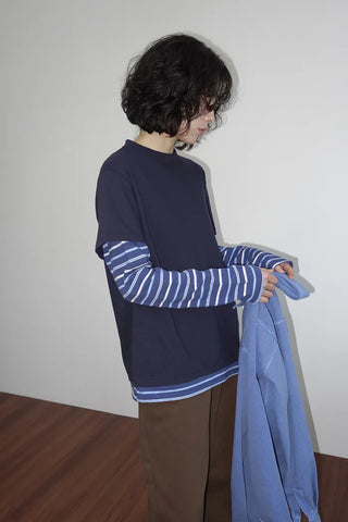 Layered striped T-shirt