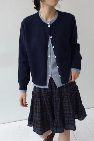 Two-tone knit cardigan