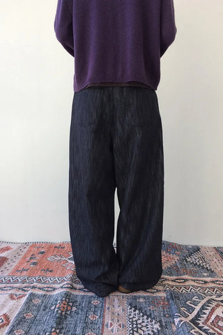 [~3XL] Pleated Wide Denim Pants