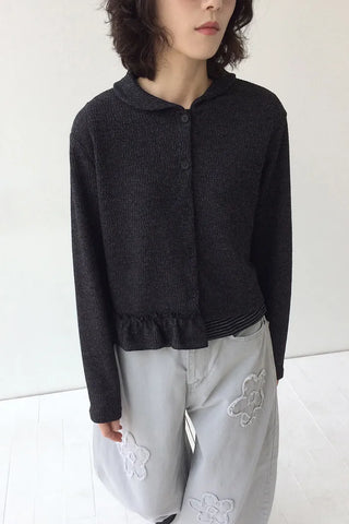 Knitted frill cardigan