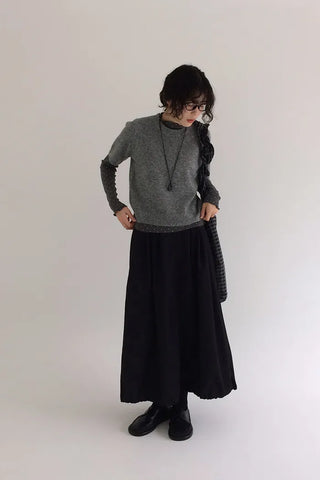 Wool layered knit