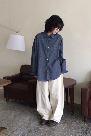 Loose-fit check shirt