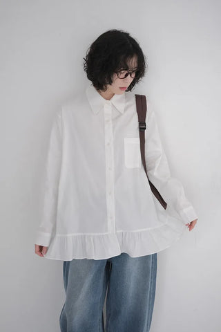 Oversized ruffle shirt