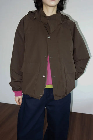 Oversized hooded blouson