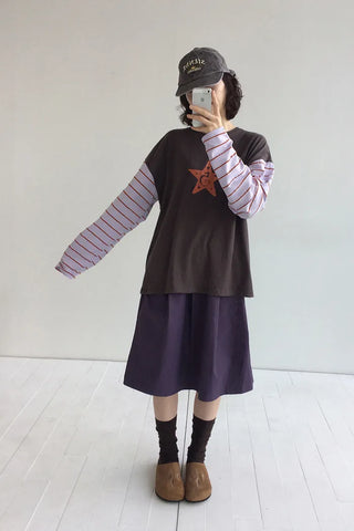 Striped long-sleeved T-shirt