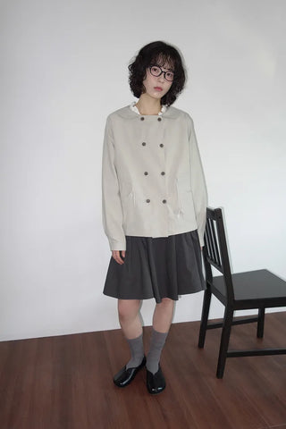Collared double-breasted military jacket