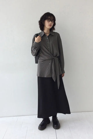 Asymmetrical wrap blouse