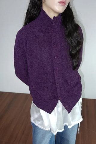 High-neck cardigan