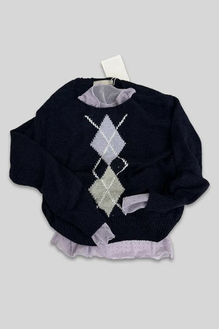 Argyle crochet knit