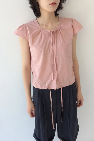 Dot Shirring Blouse