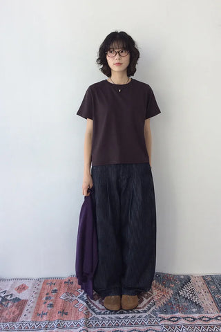 [~3XL] Pleated Wide Denim Pants