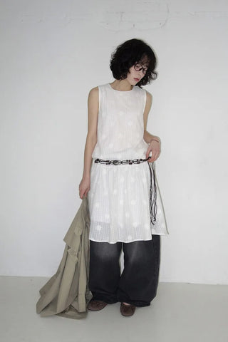 Flower embroidered midi dress