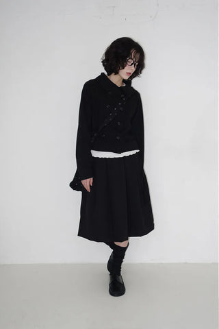 Double high-neck cardigan