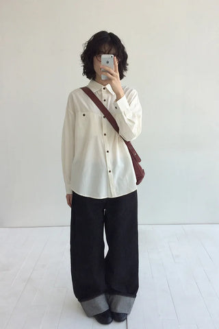 Oversized button-down shirt