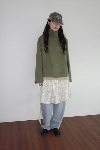 High-neck military jacket