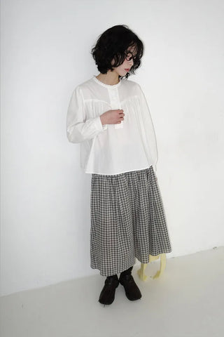 Lace shirred blouse