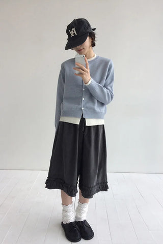 Two-tone knit cardigan