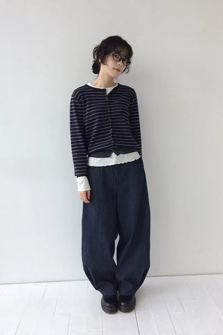 Round knit cardigan
