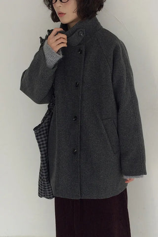 Quilted high-neck mid-length coat