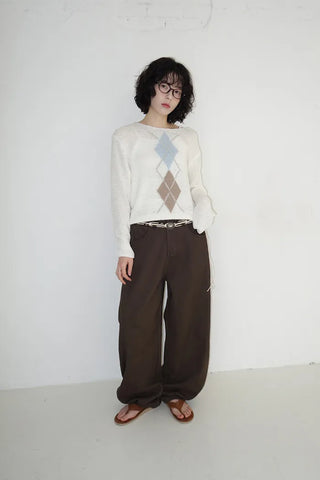 Argyle crochet knit