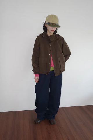 Oversized hooded blouson
