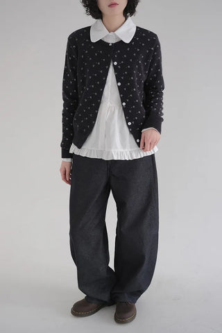 Floral print knit cardigan