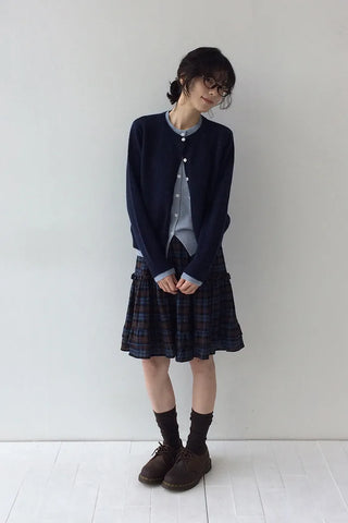 Two-tone knit cardigan
