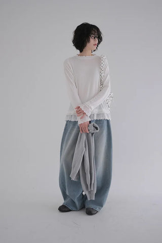 Layered Lace Long Sleeve T-Shirt