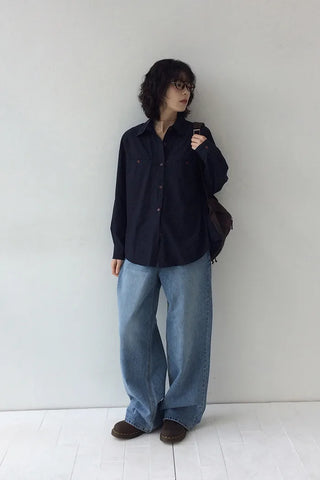 Oversized button-down shirt