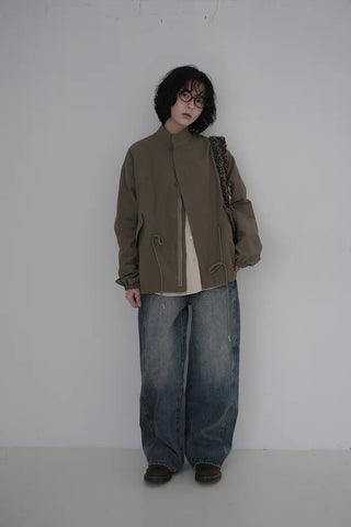 Oversized String Military Jacket