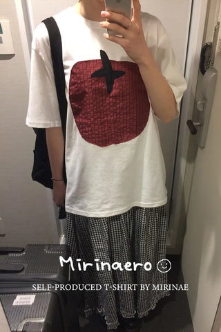 Over 3,000 units sold! Tomato print oversized short-sleeved T-shirt