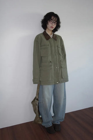 Half-length work military jacket
