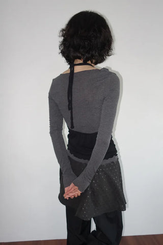 (set) Layered Halter Neck Set