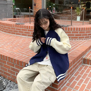 Two-tone knit jacket