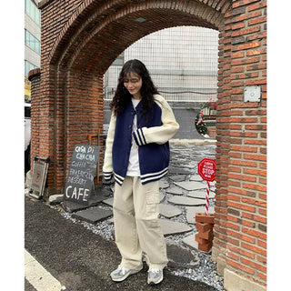Two-tone knit jacket