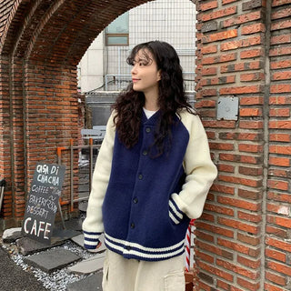 Two-tone knit jacket